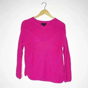 Rachel Zoe Pink Crew Neck Ribbed Sweater Size XS